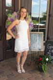 This was perfect for my bridal shower! I am normally a small and got a small and it fit perfectly. It is also not scratchy or uncomfortable. I highly recommend! - Carly S.