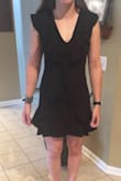 Ordered quickly as I needed for an event. I actually ordered two dresses as I couldn't decide and wanted to make sure I had one in case one didn't fit. They both fit and I ended up keeping both as I liked both very much, they were good quality and I got both for a great sale price. I ordered a medium and possibly could have fit in a small as this style is forgiving but I kept the medium and it fit well. I didn't end up wearing this dress but I definitely will for something. It is the perfect "little black dress" and could be good for many occasions. I also feel as it is prettier and more flattering in person than in this photo. - Jodi V.
