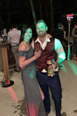 I loved this dress. It was comfortable and the sleeves didn't move all night. The slit was a little high when I was sitting down, but didn't bother me when I was up dancing. I might put another stitch or two in it. - Sarah S.