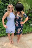 I loved this dress. I wore it for a spring wedding. I did size up to a medium to be more comfortable. I did fit in the size small, but I'm always self conscious about my bloated stomach. - Rebecca S.
