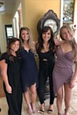 I wore this to an April wedding and absolutely loved it. It ran pretty big, so I would recommend sizing down if you're in between sizes. I ordered a large and brought it to a seamstress to take it in on the waist, hips & length. I wore a sticky bra, but you could definitely get away without one! - Danielle N.