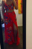 This piece is gorgeous, the colors are so vibrant it's a must have! 
It is a bit long but with my 4 inches wedge problem solved! - Sandra C.