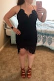 This dress is super cute!! I cannot wait to wear it to an upcoming wedding. I am short and curvy and a medium fit perfect! - Allison G.