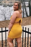 I have tried on many Lulus dresses and usually a large would fit, but it was pretty small on me. The side seam ended up ripping at some point in the night because there is no give to the dress but that was completely my fault.  The dress was so cute that I was determined to wear it. I got lots of compliments on it as well!  It was perfect for being a guest at a sorority formal! - Courtney S.