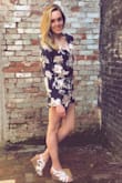 This romper is super pretty. I am fairly tall and this wasn't too short when I sat down. I do not have a large chest so the top was a little loose but I'm used to that. Also this has pockets, which is a total win! - Samantha P.