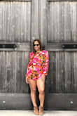 This romper is SO CUTE!! I find that I have issues with length on a lot of Lulus rompers, they can use an extra inch so your behind is covered if you bend. Same issue with this one, and the sleeves are a bit short, but women can get away with sleeves of many lengths so I still totally recommend it! - Deanna P.