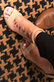 Cute shoe! The perfect spring nude heel. I could have used a half size smaller, which made my foot slide to the front of the shoe the entire night. Caused some aching in the balls of my feet and my pinky toe to get a blister. But I will wear again for not a long period of time! - Ashley C.