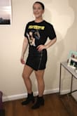 Such a great purchase! It fits true to size, and is not super high waisted. It hits right at my finger tips. Could be dressed grungy with a graphic tee, or classy with tights and a black turtle neck. So glad I purchased. - Katherine B.