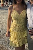Got so many compliments on this adorable dress I wore to a wedding. Runs true to size. The perfect length since I'm pretty tall. Material is thick and the waist is flattering! Love it! - Kenzie M.