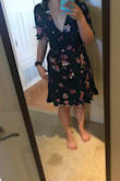 This dress was so much more than I expected. The material is soft, thick and not easily wrinkled. Since it's a wrap dress you can tie it to best fit your body. It is pretty low cut, so I'll need to pin it to make sure my bra doesn't show. This will definitely be a dress I'll wear over and over again this summer! - Diane L.