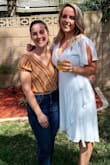 Bought a few to try on and went with this one because it was the most flattering. Had to pin it to decrease the cleavage a bit, but I wore it for my engagement party and got lots of compliments! - Kelly R.