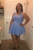 I love this dress! The material is lovely and the fit is amazing. I was very nervous that it wouldn't fit me because I am very much plus size, but it fit perfectly!! - Hannah D.
