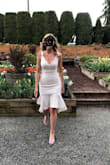 Loved wearing this for my wedding rehearsal. Nice thick material that is stretchy. The liner underneath helps so fabric is not see through. - Ashton C.