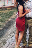 I have this dress in two colors, I love it so much! The material is high quality and was definitely worth the price. It can get a little short when you sit or cross you legs, probably the only reason I wouldn't size down. - Amanda C.