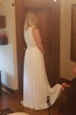 I've never ordered one thing online so ordering a wedding dress online was definitely scary! This dress looks and feels elegant and is very comfortable! The only thing is that this dress is super long! I'm 5'8", and it still much longer to than me! Easy fix and with getting it shortened a bit! All in all, very very happy with this dress and can't wait to wear it on my big day! - Leslie R.