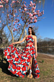 I love this outfit! I am 5'8" and the skirt is long. I may need to get it hemmed. It fits beautifully with movement and flow. The colors are vivid. I received many compliments! - Kimberly Q.