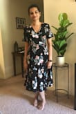 I loved this wrap dress. It felt light, and I felt so so pretty. Usually, wrap around dresses tend to fly off (too much is exposed!), so I have to always keep adjusting it. This material weighed down enough, so it didn't keep flying off. - Zuleikha N.