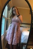 I love this dress. I ordered it for a wedding and it is so great. Tight enough at the bust and flows out at the hips. The only thing I wish was different was the color. In the picture on the website, the dress looks pinker but when I got it, the dress was more of a purple color. Other than that the dress feels very high quality and is absolutely gorgeous! - Michelle O.