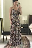 I bought this for my honeymoon and wanted something light and fun for Barbados. And this dress is adorable! Unfortunately, it is a really loose at the waist on me so I will definitely need to get it taken in at the waist. Otherwise, it is absolutely perfect. I chose not to exchange for an x-small in case the hips were a lot smaller. Great lightweight fabric that is awesome for hot weather. I normally do not like a dress without either a thicker material or a lining (which this doesn't have), but for some reason this one works! Probably because of the floral pattern and darker color palette. Also, the length is perfect if you're a shorty like me, too! - Alli G.