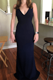 Bought this dress for each of my bridesmaids and it is exactly what I was looking for! Besides minor alterations like hemming and taking up straps (ordered small and most of them are about 5'2"), it fits nicely! The material is thicker and stretchy - love it. - Brie R.