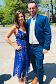 I wore this to a wedding and received SO many compliments. Striking royal blue color. Was worried about the length given my 5'2" height and small frame, but the XS was perfect. Get this dress - you won't regret it! - Meagan W.