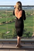 I love this little black dress. It's classic and classy in the front and classy but sexy in the back. I wore this for our anniversary dinner and got so many compliments. Perfect for so many events and the material magically lifts and tightens. - Merissa B.