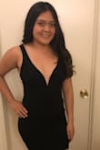 This dress is so gorgeous! I was worried that the low cut was going to be super low but its at a perfect cut! The fit is just right, I was able to wear without a bra (snugged in all the right places.) Material feels great, overall very pleased! - ALEXA V.