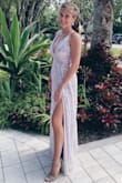 I wore this dress to my prom and absolutely loved how it fit. For my height it was perfect with heels. - Daria P.