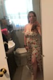 Bought this dress for the summer and our upcoming vacation. I absolutely love this dress. It's great quality, very flow, and for me it was true to size. The color is actually more vibrant in person. You can wear it with a bandeau or without it's pretty secure on the bust area so won't slip. The cut outs in the side are very flattering and subtle. I live I. Texas and think it's the perfect  dress for summer days. You can dress it up with some wedges or go casual with some sandals. If you are thinking about getting I say do it!! - Senija P.