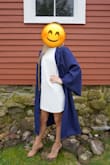 After trying 6 other dresses that all were too big or weird looking, I finally found this one that I loved. It is thick enough material that it is not see through, good length, fits well, and looks good with a grad gown and heels! Simple but very cute! - Sarah T.