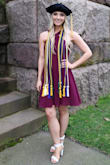 I bought this dress for my graduation and it was perfect! The dress is very flattering and the neckline went well for under the gown. I got a lot of compliments on how beautiful the dress was! - Madeline A.