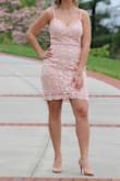 I absolutely adore this dress! It hugs you in all the right places and it made with great quality fabric! I ordered the pink and it has a nude undertone. The dress is great! The length is appropriate and the dress runs true to size. Highly recommend!! - Anjelica R.