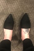 I absolutely love this shoe. However, I am a true 8, ordered an 8.5 due to reviews saying they run small and would be happier with a 9 honestly. My heal  JUST ends at the very end of the shoe. Other than sizing advertising from the site as "true to size" (which it is absolutely not) the shoe is gorgeous, comfortable for a long work day in a pointed toe shoe, and will be worn again. - Cassidy G.