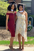 Beautiful dress and looks gorgeous on. Lightweight and thin material but good for spring and summer weather. There is a slip and it hits at a good length. The string holding up the tie did break and this is a little of a inconvenience. Flowy and comfortable. - Shantia R.