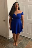 Beautiful dress. It looks very elegant and suitable for a formal occasion such a graduation. The dress appears to be short online, but the length is just perfect. They royal blue color is just too beautiful, and it photographs well lit sunlight. - Amrutha R.
