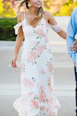 This dress was such a great purchase for an engagement photo outfit. Fit was perfect! I usually wear a small from Lulus, I took a chance after reading the reviews that it might be just a little loose but not baggy. It was perfect! The colors were soft and feminine, the feel was soft and I was able to wear underwear without concern of it showing through. Great dress! - Addie F.