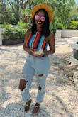 I wore this on a recent girls trip to the Florida Keys and it was super lightweight and just the right amount of color. I sized up based on reviews and was glad I did. My friend loved it so much that I ordered it for her! - Phylicia B.