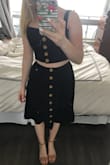 Overall I love this but a couple issues with the size: the skirt fits a bit snug (but not small enough to go up a size) but then the top is quite large/straps are very long. But I'll have them shortened and then it'll be great! - Steph C.