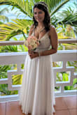 Used as my wedding dress for a destination wedding. It was absolutely beautiful. Was nice and flowy for a hot day. I had to get it altered a little bit. I had it hemmed up and had it taken in a little bit around the chest, but the size was still great. I wore a strapless sticky bra to help give my breasts a little push up. Would've have had a dress any other way! - Allison C.