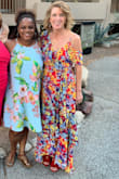 I wore this dress to a work function at a resort and it was perfect. I received so many compliments. It is a little long on me so I had to wear heels. The dress is lined which is nice. The strap stays up and it is very comfortable. I am small breasted and I think if you weren't, it would show a lot of cleavage. - Mary U.