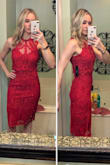 Great fit, bright color! Very classy and the lace is gorgeous. I ended up going with this dress in a different color but did like it overall. - Erika C.