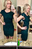 Just a little too simple for me. I have wider hips and a moderate waist and I felt it was unflattering/didn't do much for my figure. Also, very short! Returned for a different dress. - Erika C.