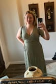 This dress is awesome! Super flattering! Sometimes I don't like wrap dresses because I feel like they open too much in the slit or the ties don't stay tight, but this dress wraps around fully and stays tied as tight as you tied it the first time! - Lexy M.
