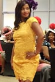 I LOVED the look, style, and fit of this dress!!! I wore it to a Derby event recently and got so many compliments! I ordered a Medium because I have alot going on below the waist!! I had to get the rest altered because it was big every where else. However, I would not change the size, because being my height, with my measurements, usually means lots of alterations! - Pam T.