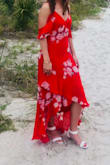 I purchased this dress for a wedding on the beach. It met all of my expectations! It was comfortable, bright, and flattering. I received many compliments throughout the night. - Kaela J.