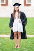 I got this dress for graduation, and it's perfect! I'm pretty short so I picked it because it does fall on the shorter side. Be aware of that if you're taller. The zipper is on the side and not the back so I didn't see it at first. The straps are adjustable, so that's super helpful. It's not see-through so I didn't have to worry about what bra I'd wear underneath. I'd definitely recommend it! - Elizabeth H.
