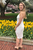 I wore this dress for my college graduation, and I absolutely love it! It's the perfect mix of classy and fun, and the lace is really beautiful. Would highly recommend! - Joelle C.