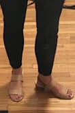 These shoes are exactly what I wanted! They fit perfect, the heel has a nice lift, and the material is perfectly comfortable. I wore them walking around all day on a trip, and they held up great! - Allie G.