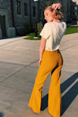 These pants fit beautifully and are so comfortable! Love the fit and flare style, and the color is super fun! can easily pair it with a t-shirt, or button down! - Taylor D.