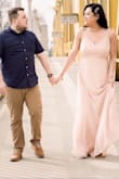 This dress was beautiful for my engagement photos. Only bad part is I'm in between sizes when it comes to polyester materials. XL was too big and Large was too small so I went with XL. Dress is super long. - Sa L.